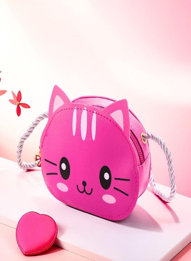 Tinker Squad Kitty Cat Sling Hand Bag For Girls | Sling Bags Shoulder Handbags For Kids | Stylish Gifts, Pink - Image 2